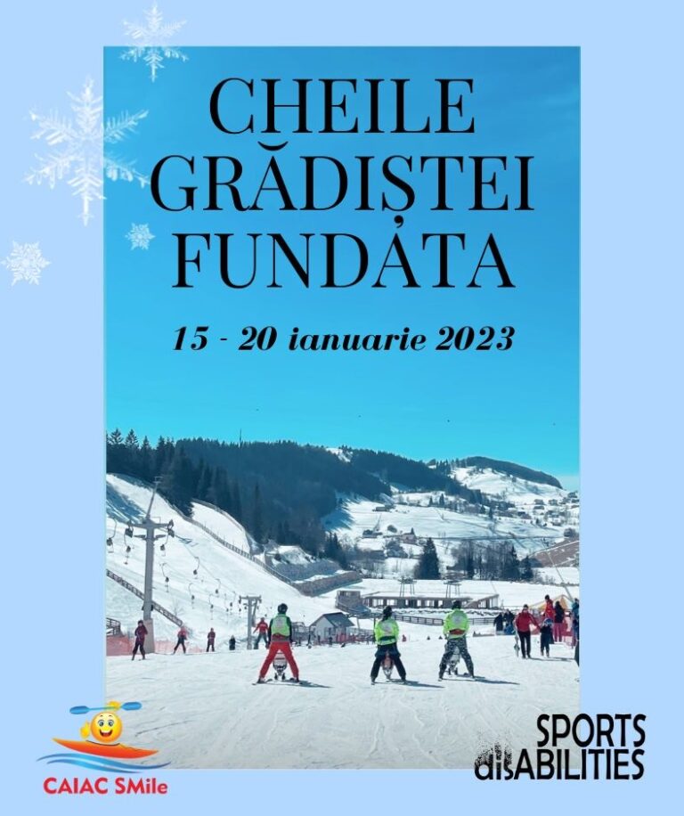 1000 de persoane cu dizabilități vor schia pe pârtiile din România, în această iarnă prin inițiativa Caiac SMile