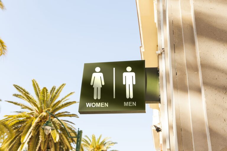 bathroom-symbols-outdoors-low-angle