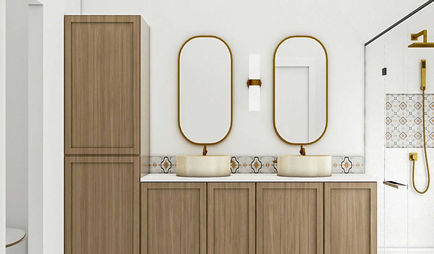 Trucuri de design interior pentru a face o baie fără fereastră să pară mult mai luminoasă